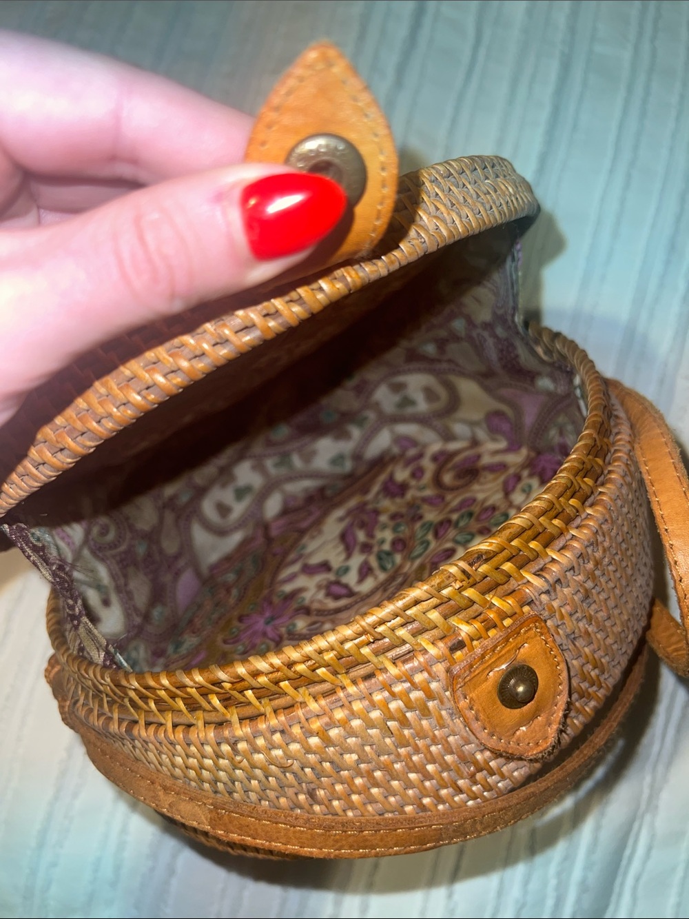 Round Rattan Bag - Picture 2 of 2